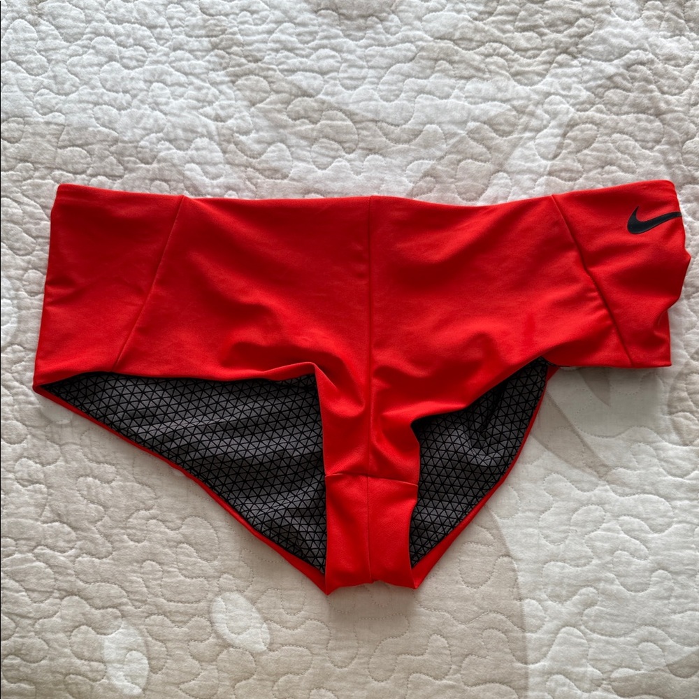 Nike Red and Black Athletic Swim bottoms